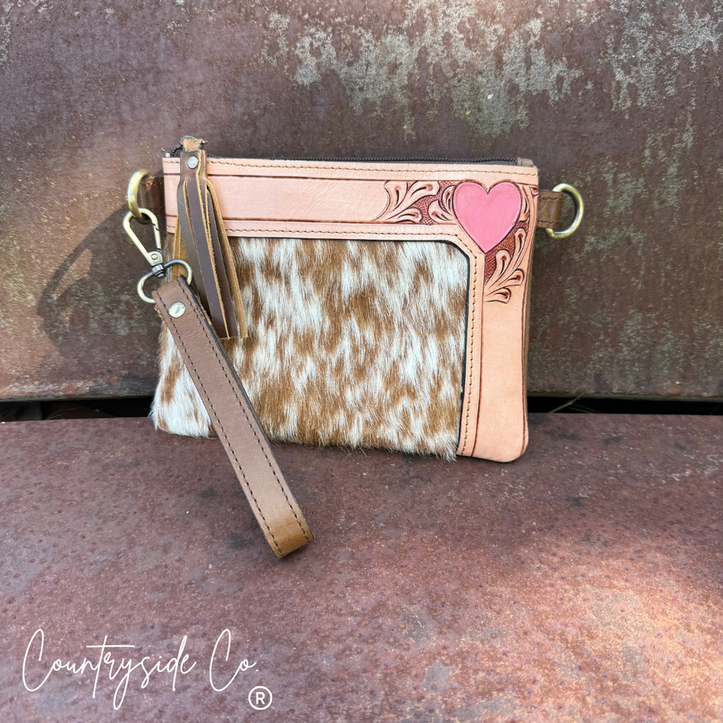 Countryside Co. Wild at Heart Cowhide Purse Crossbody with Wristlet