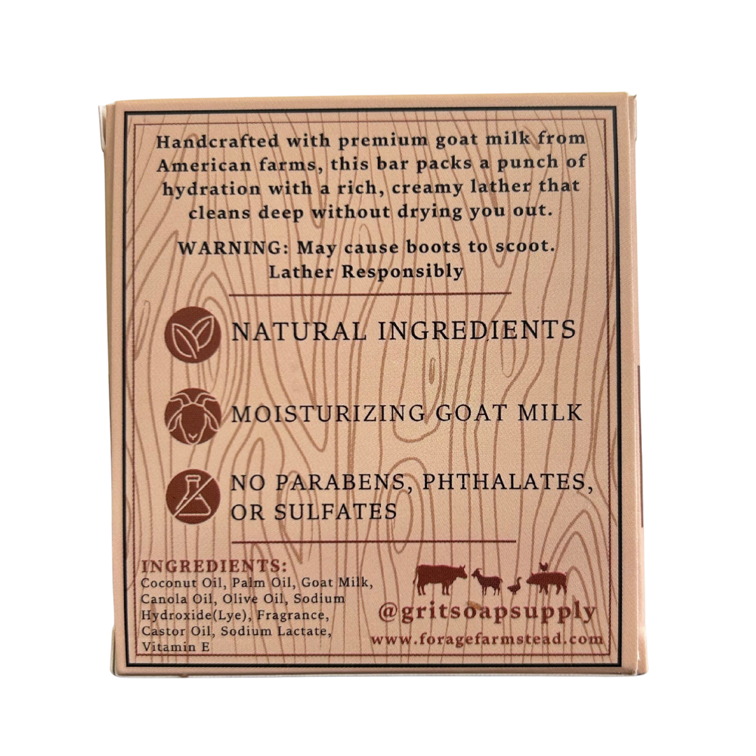 Cowhide Bourbon Goat Milk Bar Soap | Natural Handmade Soap