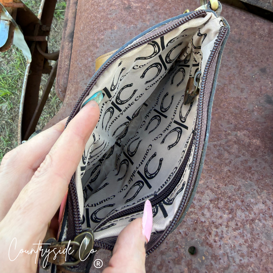Countryside Co. Wild at Heart Cowhide Purse Crossbody with Wristlet