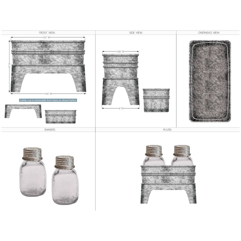 Galvanized Salt And Pepper Set
