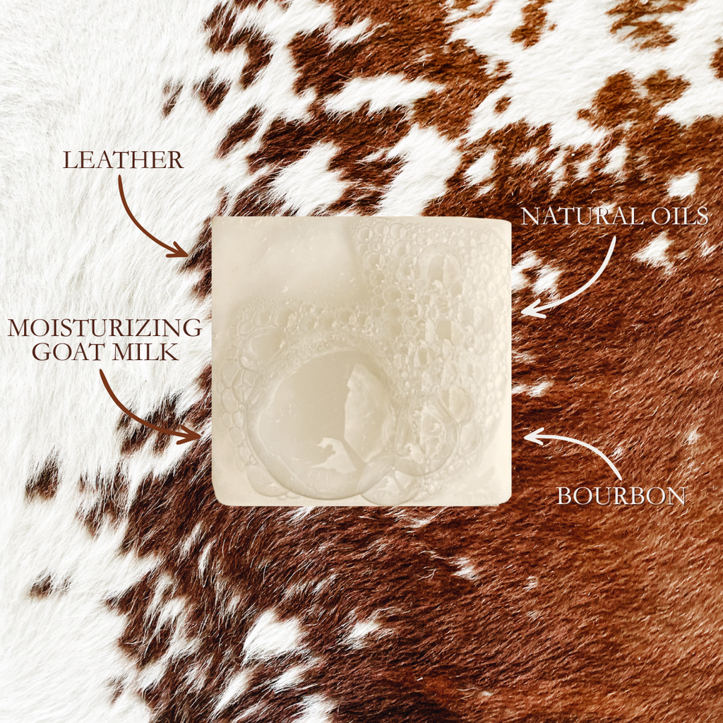 Cowhide Bourbon Goat Milk Bar Soap | Natural Handmade Soap