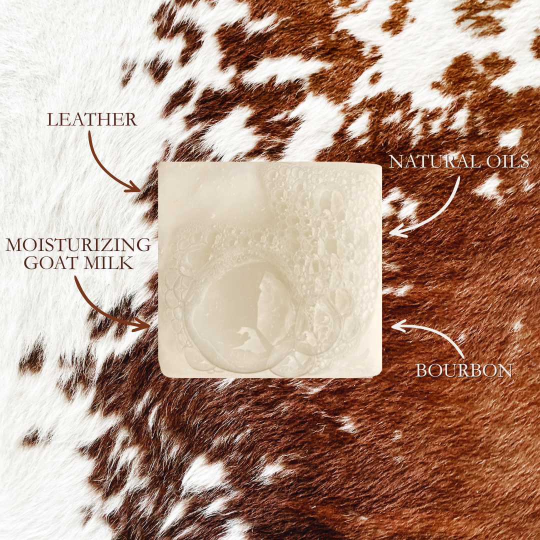 Cowhide Bourbon Goat Milk Bar Soap | Natural Handmade Soap