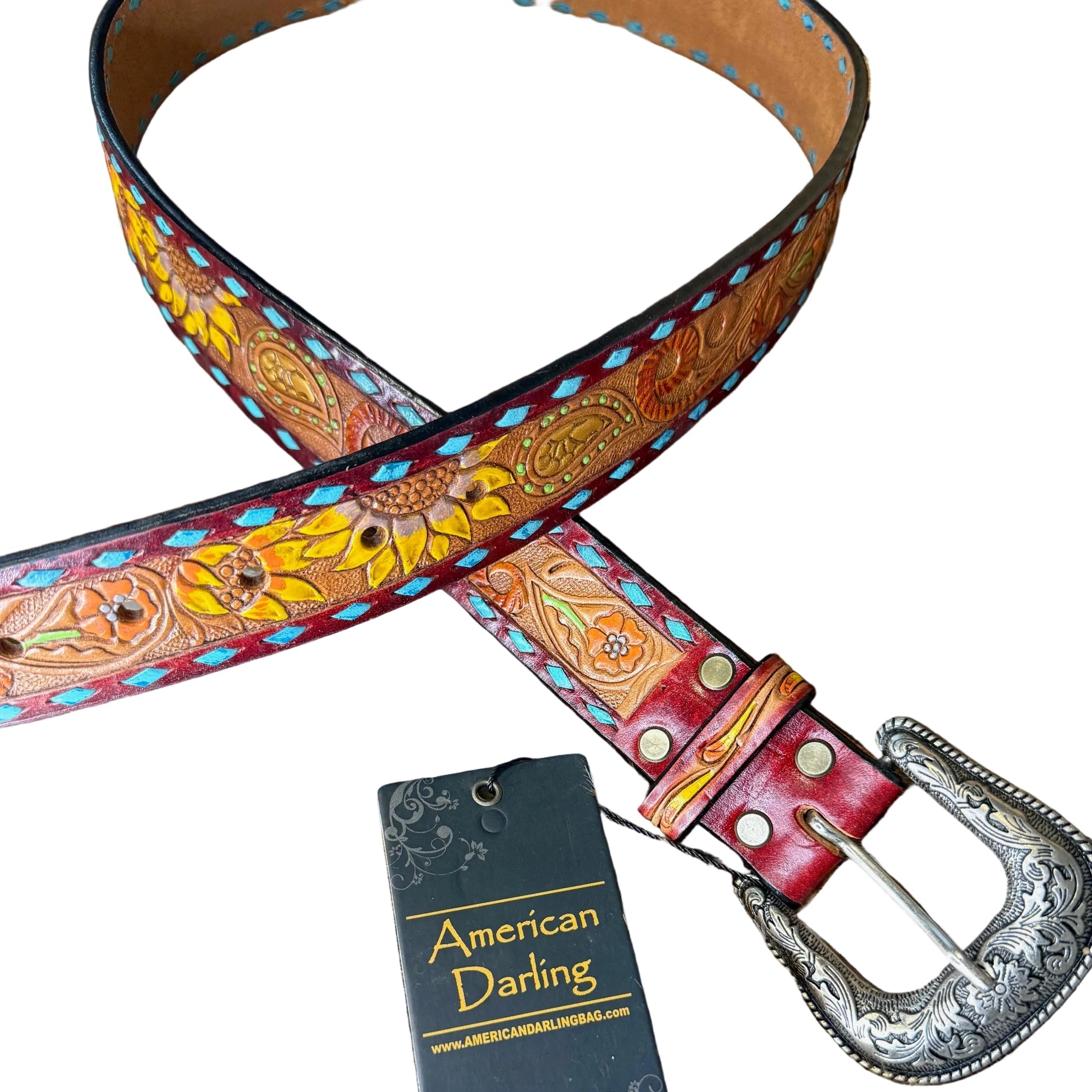 Tooled Leather Belt