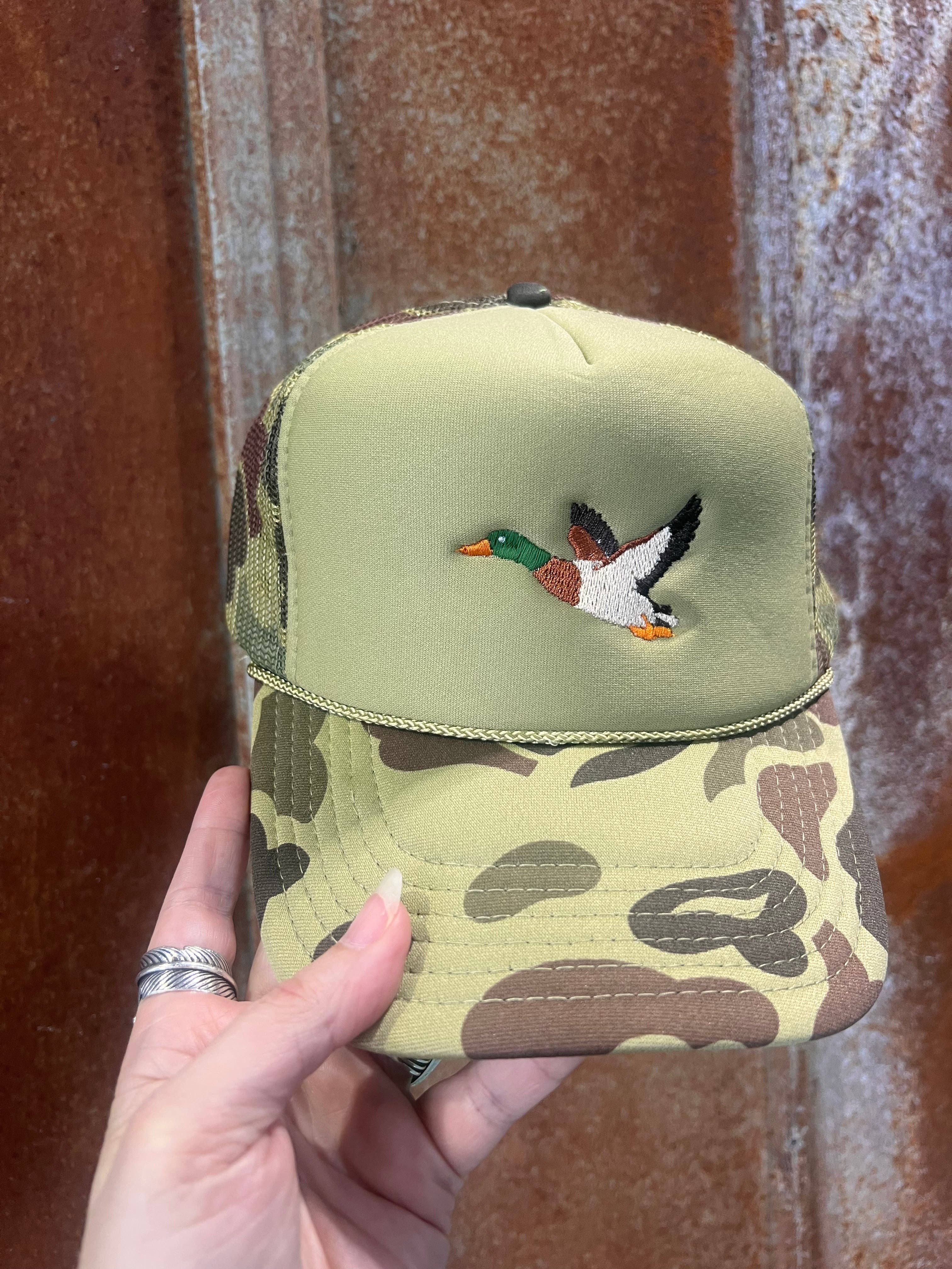 Mallard Duck Embroidery - Camo & Olive Otto Trucker Hat