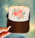 Cross Stitch Roses - Brown & Tan Otto Trucker